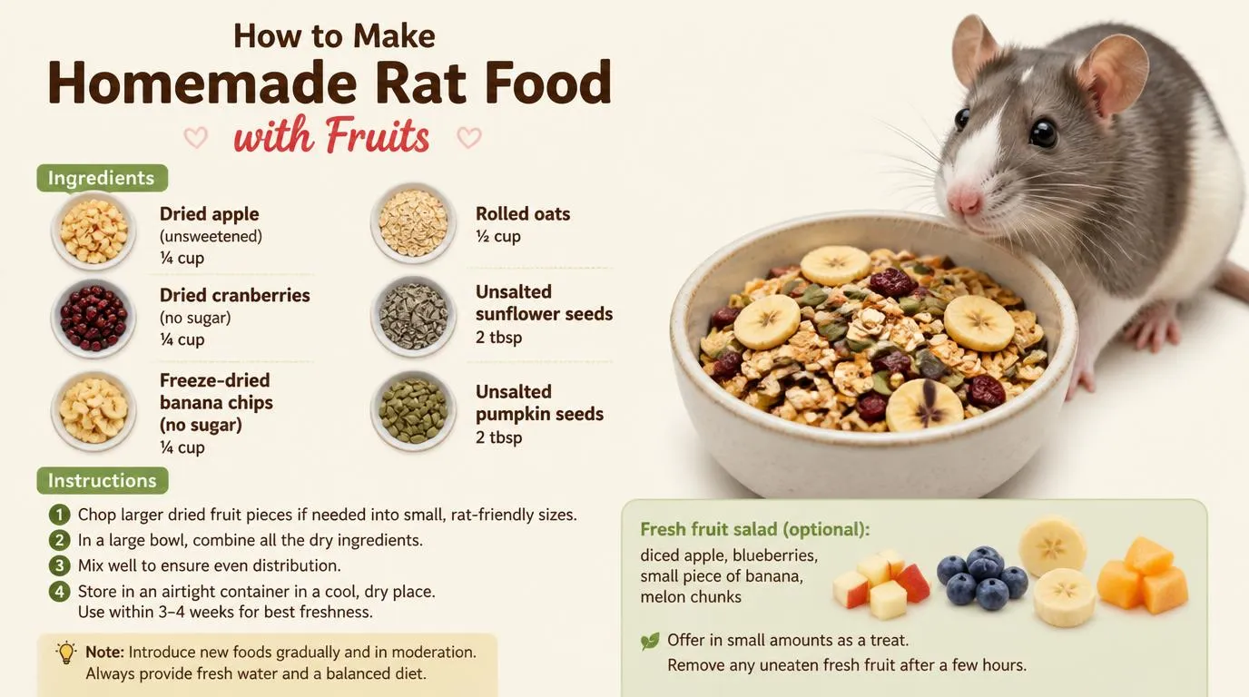 Fresh fruits for rats